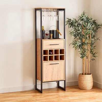 Stylish Modern Bar Cabinet with Wine Rack