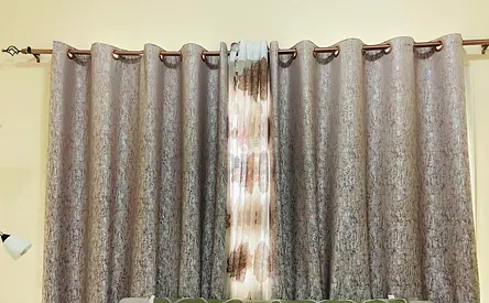 Elegant Brown Textured Curtains