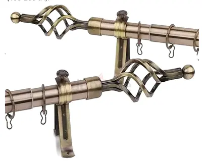 A durable, retractable curtain rod measuring 2 meters (100-200 cm) in length. A metal curtain rod th