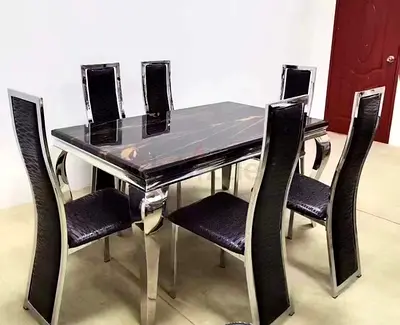 Brand New Dining Table Set with Stylish Soft Comfortable 6 Chairs