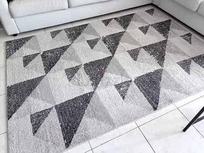 Abstract geometric elegant IKEA carpet black and gray