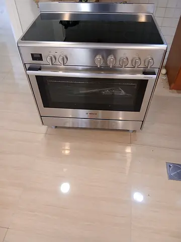 Bosch Series 8 Electric Range Cooker 90 Cm, Glass Ceramic Hob, Stainless .