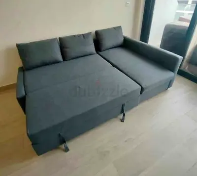 ‎Ikea L Shape Sofa cum bed with big storage in L , and You can fix the L left and right any side