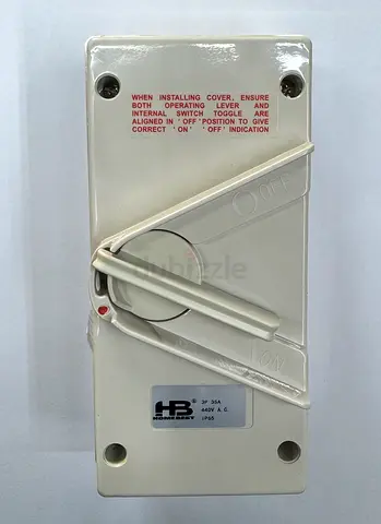 HOME BEST 35A 440V Surface Mount Double Pole Weatherproof Isolator Switch IP65
