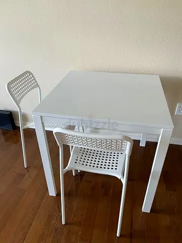 Modern White Dining Table Set with Chairs