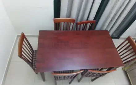 Elegant Solid Wood Dining Table with Chairs