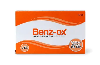 Benz-ox Benzoyl Peroxide Soap - 100g for Acne  Oily Skin 2.5%