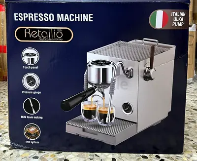 Retailio italy Stainless Steel Espresso Coffee Machine Brew System  with Hot Water System for Househ