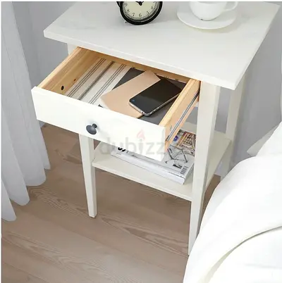 IKEA Hemnes Nightstand in White with Drawer and Shelf