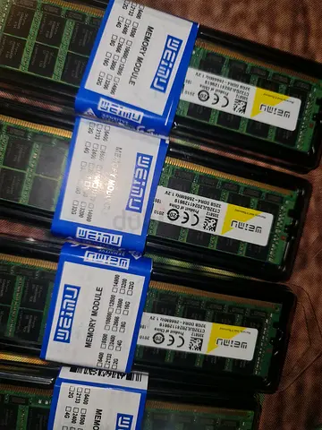 High-Quality Memory Modules 32Gb ECC 2666 Mhz 4 pieces for server memory.