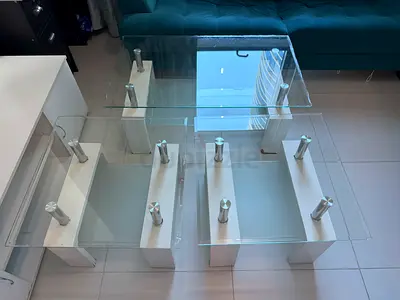 Elegant Glass Coffee Table with Unique Design