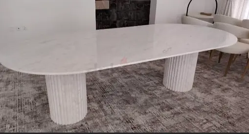 Elegant White Marble Dining Table