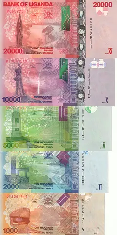 UGANDA BANKNOTE SET 2015-2017