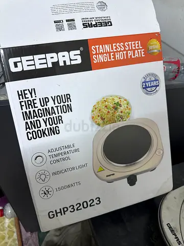 Geepas Stainless Steel Single Hot Plate - Perfect for Cooking Anywhere