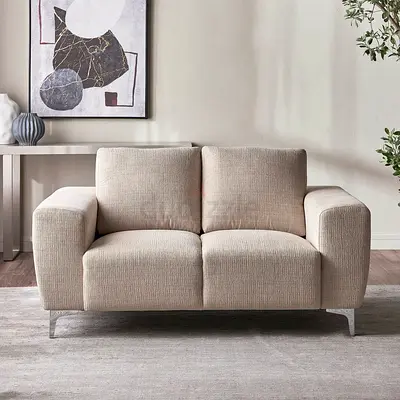 Cozy Two-Seater Sofa in Neutral Tone