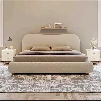 Elegant Modern Bed with Soft Upholstery