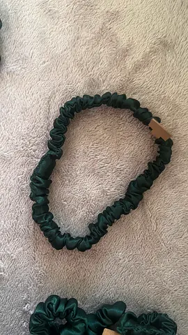 Elegant Green Satin Hair Scrunchie