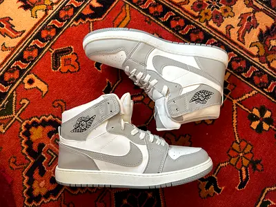 WhiteGrey Air Jordan’s Mid boots