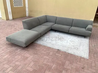 Almost brand new Eberza Corner Sofa with footstool