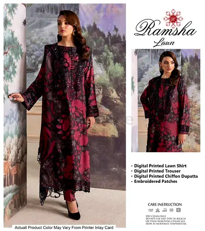 Elegant Printed Lawn Outfit from Ramsha