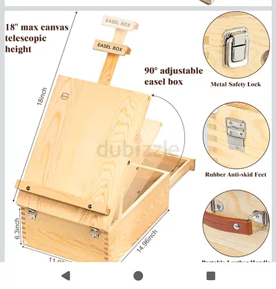 Adjustable Wooden Easel Box for Artists