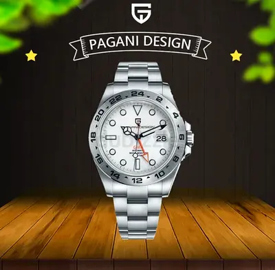 PAGANI DESIGN  New Sapphire Stainless Steel 42mm Automatic Mechanical Mens Watch