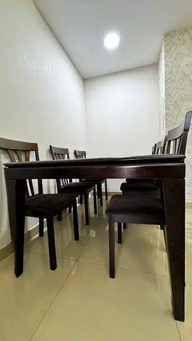Elegant Dark Brown Dining Table with Chairs