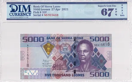 Sierra leone Banknote 5000 Leones 2021  DIM 60 AED
