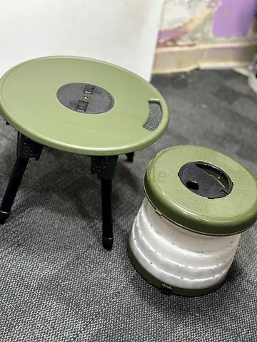 Tactical Round Table, Camping Round Table with Chair. GREEN