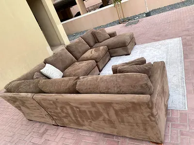 Feather 🪶 filled CrateBarrel Axis U Shape Sofa