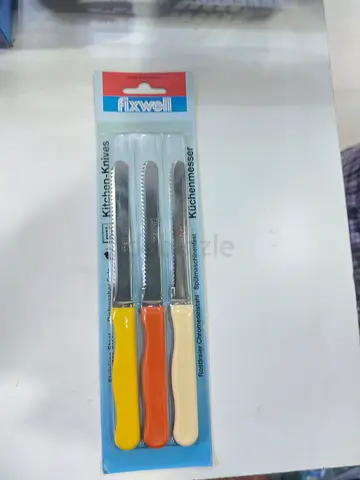 Set of 3 Colorful Kitchen Knives