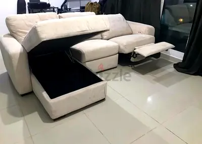 Pottery barn electric recreener l shape sofa with storage