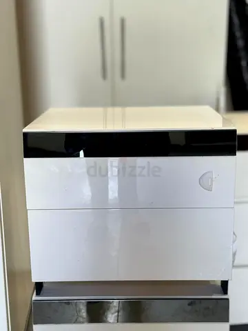 Modern Glossy White Nightstand with Drawers