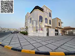 Elegant two-facade stone villa with a double-sided stone boundary wall.