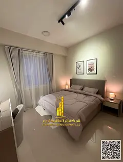 Luxurious one-bedroom apartment, brand new furnishings, first occupancy, for monthly rent in Ajman -