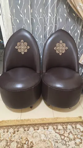 Elegant Pair of Brown Accent Chairs