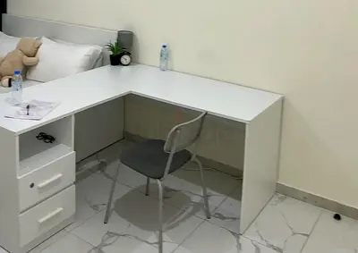 Stylish White Study Table with Storage