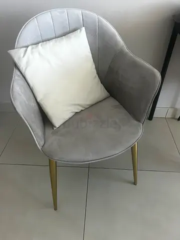 Stylish Grey Accent Chair with Cushion