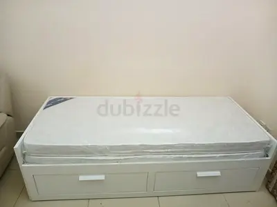 Ikea Brimnes daybed frame with underneath storage drawers with mattresses in excellent condition.