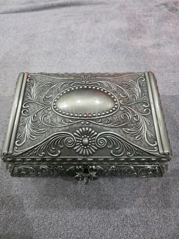 Heavy Solid Antique Metal Decorative Box