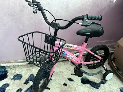 Cute Pink Kids Bicycle with Basket