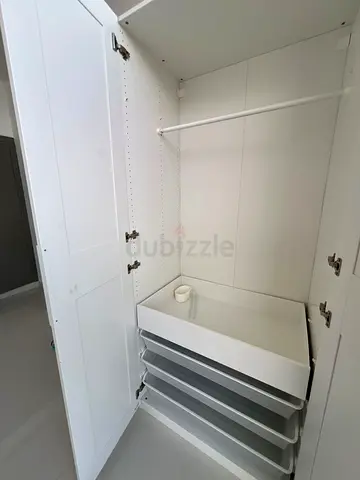 Sturdy White Wardrobe with Shelves