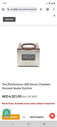 PolyScience 300 Series Chamber Vacuum Sealer