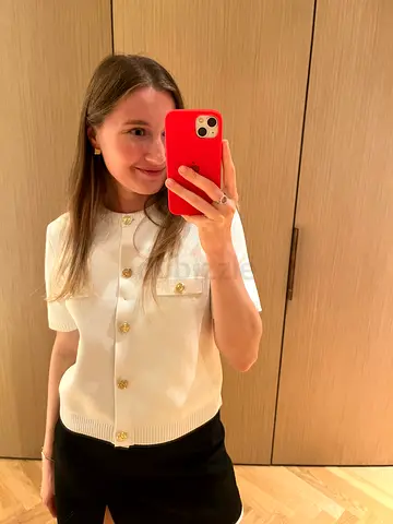 Zara Stylish White Button-Up Top