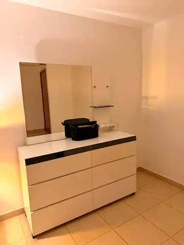 Modern White Dresser with Mirror