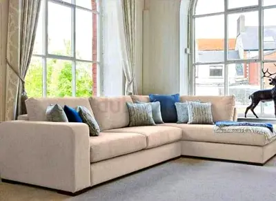 Elegant Velvet Sofa 5 Seater L Shape Custom Design Available