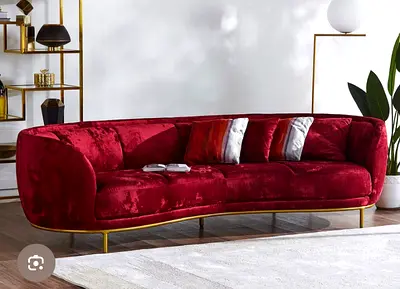 Velvet red sofa from home center 3 seaters