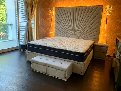 Brand New Luxurious Design Bed King Size, Hydraulic Storage Can be installed