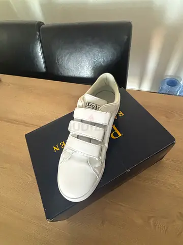 Stylish White Velcro Sneakers, New Ralph Lauren shoes worn only once