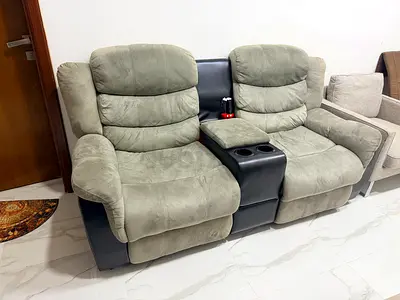 5 Seater Fabric Recliner with 2-Cupholder